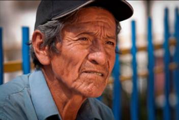 Older person looking at the horizon
