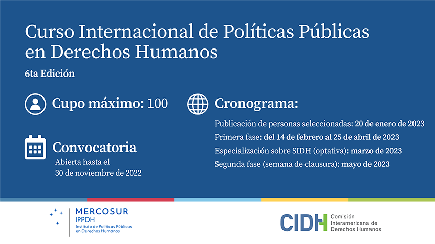 6ta edicin del Curso Internacional de Polticas Pblicas en Derechos Humanos