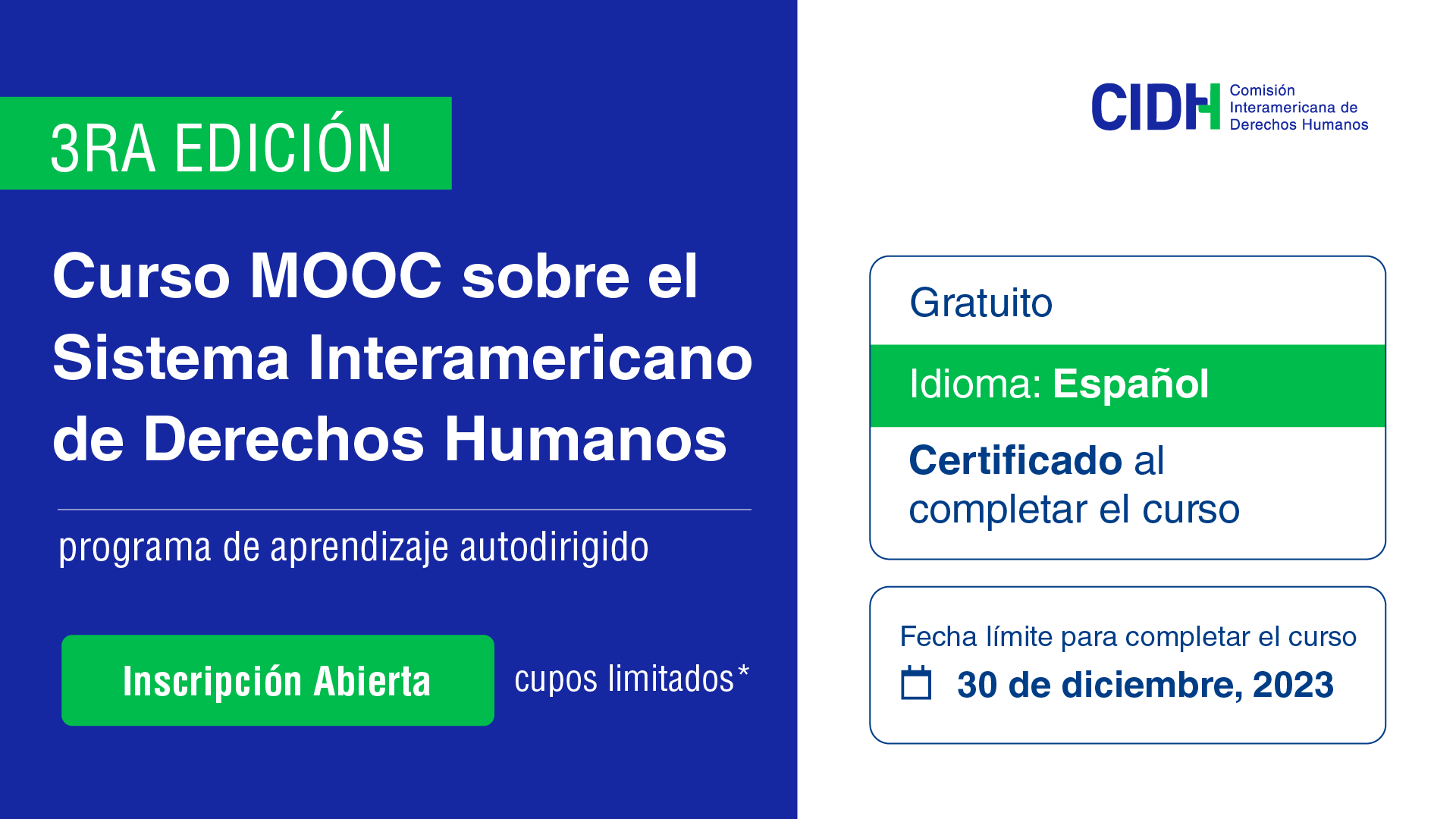 3ra Edicin Curso MOOC sobre el Sistema Interamericano de Derechos Humanos