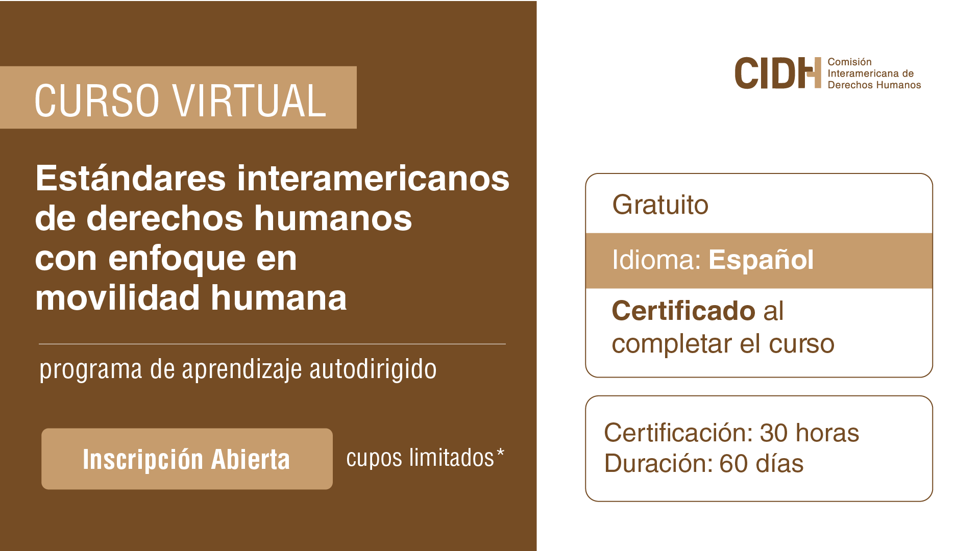 Curso virtual Estndares Interamericanos de Derechos Humanos con Enfoque en Movilidad Humana