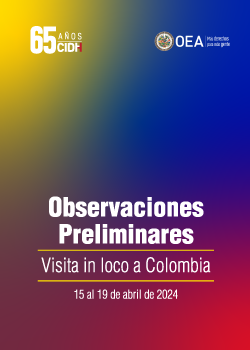 Preliminary Observations of On-Site Visit to Colombia (available in Spanish)