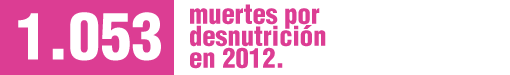 En Guatemala en el 2011 se produjeron 672 muertes por desnutrición y en el 2012 la cifra se elevó a 1.053.
