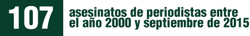 De acuerdo a cifras de la Comisión Nacional de Derechos Humanos (CNDH), habrían ocurrido 107 asesinatos de periodistas entre el año 2000 y septiembre de 2015.
