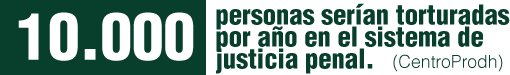 Según estimaciones del Centro de Derechos Humanos Miguel Agustín Pro Juárez A.C. (Centro Prodh), aproximadamente 10.000 personas estarían actualmente siendo torturadas anualmente en México en el sistema de justicia penal1. Esta cifra habría sido calculada utilizando como base una cifra anual de 2.000 personas que anunció la PGR para el sistema penal federal, y proyectando la cifra en forma proporcional para el sistema penal estatal, que tiene cinco veces más personas procesadas. Se había indicado también que el estimado es conservador, ya que las denuncias permiten pensar que en el sistema estatal hay un mayor porcentaje de casos de tortura que en el sistema federal.