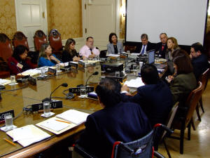 Foto: Comit reunido en sesin en saln de reuniones