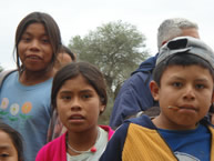 Guaraní indigenous children at a school located on an hacienda in the Bolivian Chaco. 