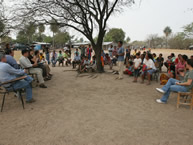 The IACHR delegation hears testimony from members of the Yakye Axa community